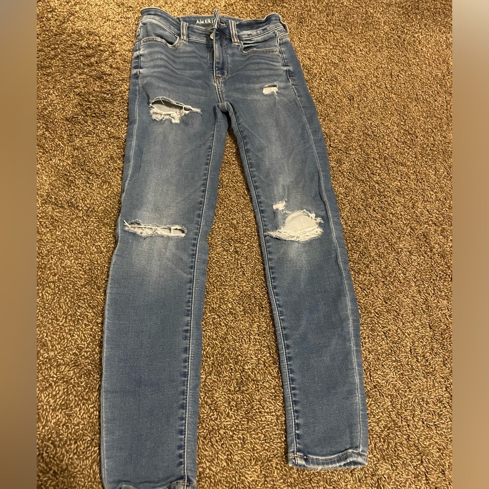 American Eagle blue skinny jeans size 0
